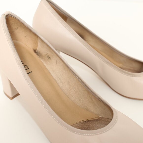 Vaneli Ivory Leather Heeled Pumps Sz 10 - Picture 6 of 7